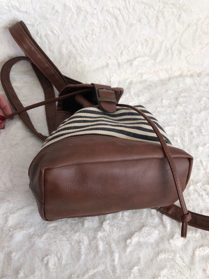Striped backpack bag used