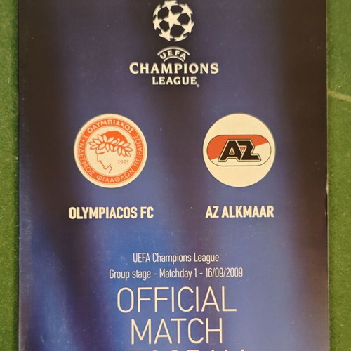 AEK and Olympiacos European football match programs