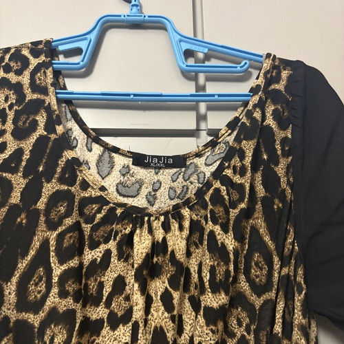 Leopard Print Jumpsuit with Black Sleeves XL/XXL like new