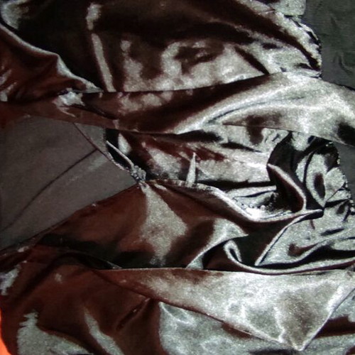 Satin bodysuit that ties like a tie, like new, large, black