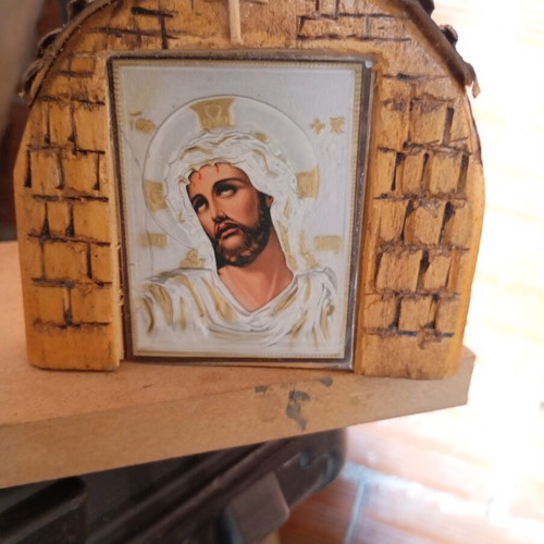 Small handmade wooden icon stand