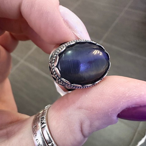 Cat's Eye Silver 925 Ring used, vintage