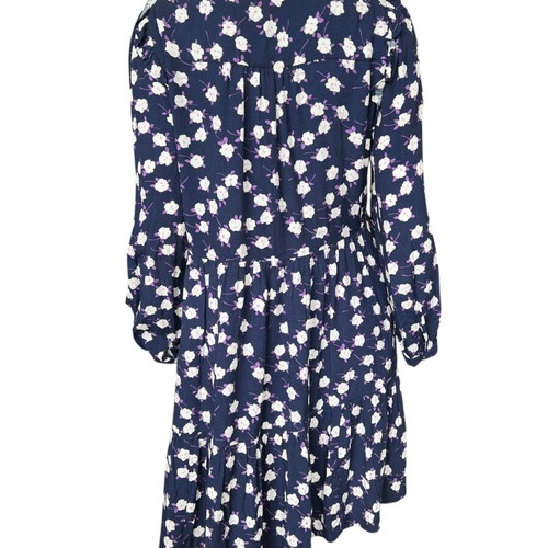 J. Crew Tie Neck Tiered Midi Dress like new, size S, blue