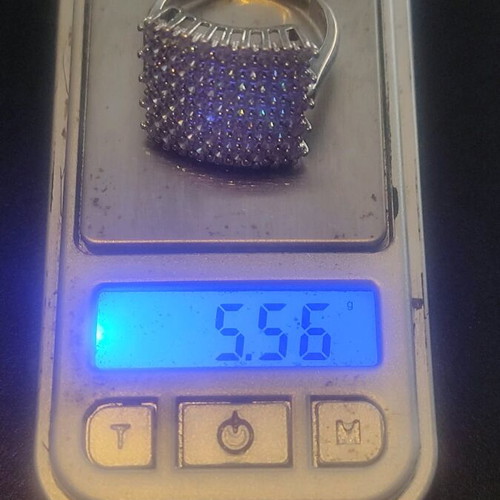 White gold ring 14 carat with zircon, size 17, like new