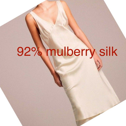 Zara silk lingerie dress Medium like new, 92% mulberry silk, white beige