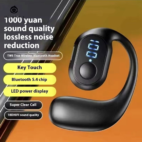 Wireless Open-Ear Bluetooth Headset with Clip and Touch Control, New