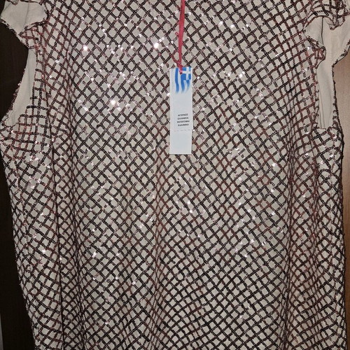 Coelia blouse with pink-purple sequins, new, 2XL