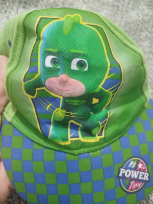 Gekko Pj Masks hat used, ages 3-7, size 52, blue and green
