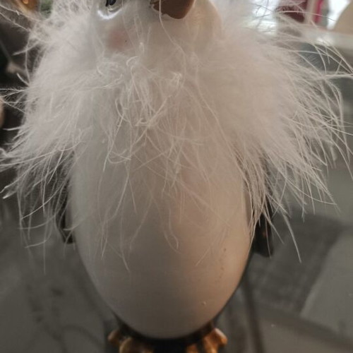 Polyresin penguin with golden crown, height 21cm, new