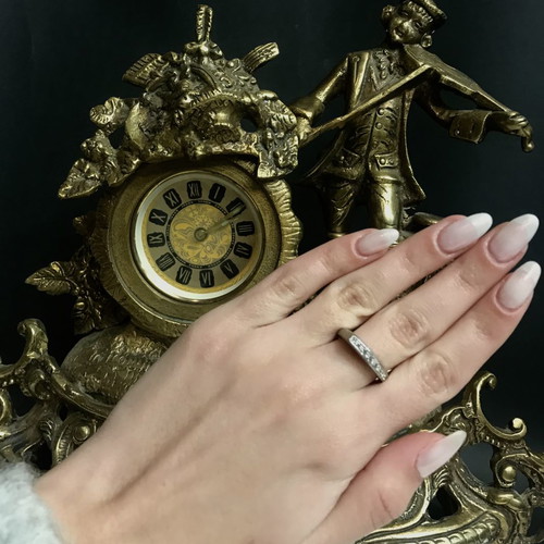 18k White Gold Ring with 7 Brilliant Diamonds 0.07ct SI-H
