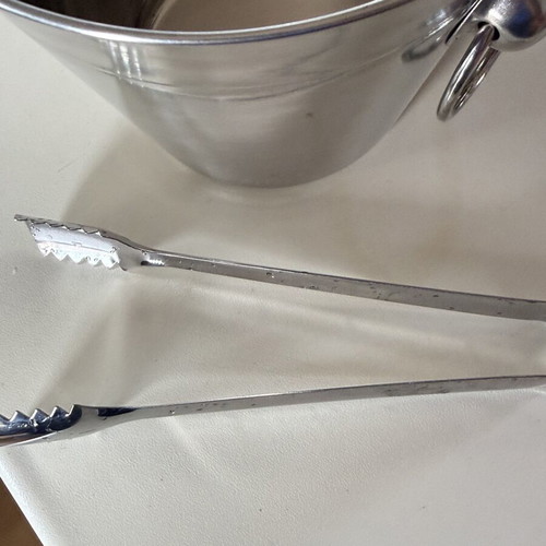 Metal Ice Buckets Set of 3 with Tongs used