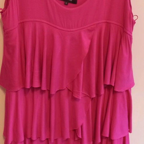 Lussile elastic pink dress like new, mini with ruffles