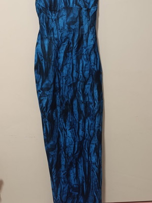 Bershka long dress like new, black and blue, size S