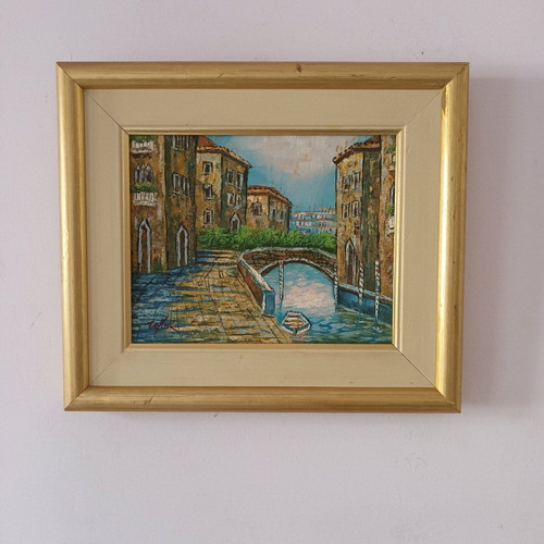 Oil painting used 36x31 cm signed in frame