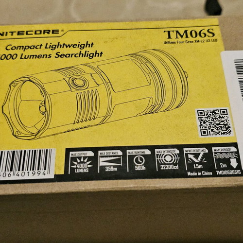 NITECORE Tiny Monster TM06S LED flashlight like new, 4000 Lumens