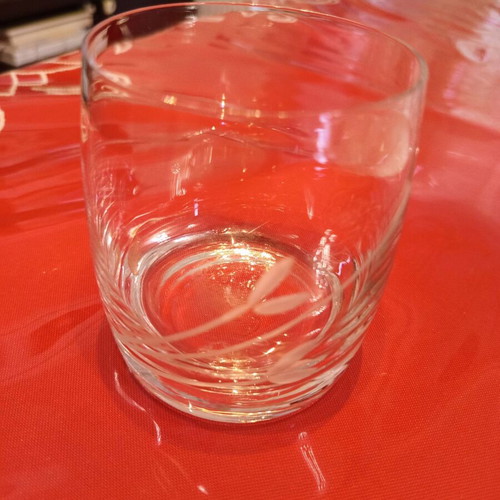 Set of 6 vintage crystal whiskey glasses like new, heavy Bohemia glass