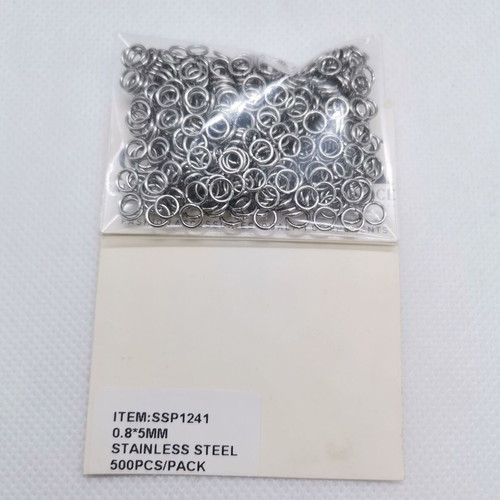 Stainless steel open jump rings 0.8×5 mm, pack of 500