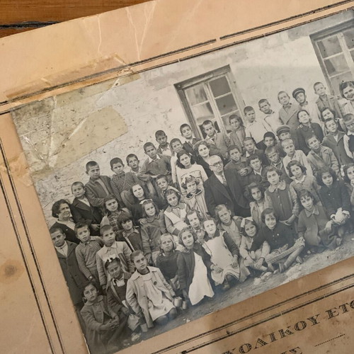 Φωτογραφία ελληνικού σχολείου μεταχειρισμένη 1950 αυθεντική πρωτότυπη 24χ27 εκ