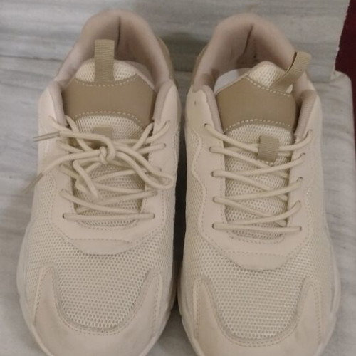 Women's sneakers new, beige, breathable fabric, size 40.5