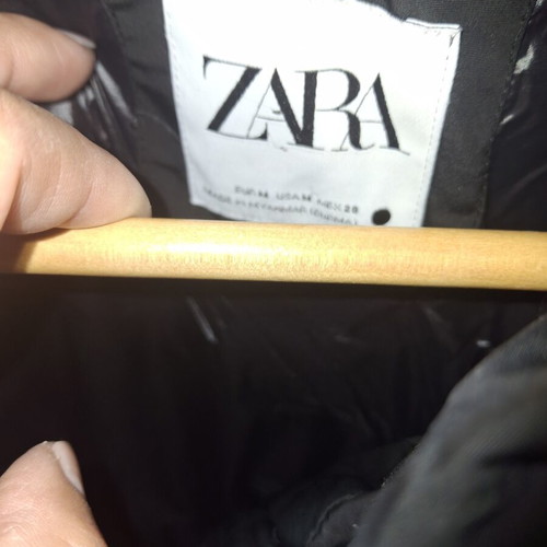 Zara puffer jacket, black, size M