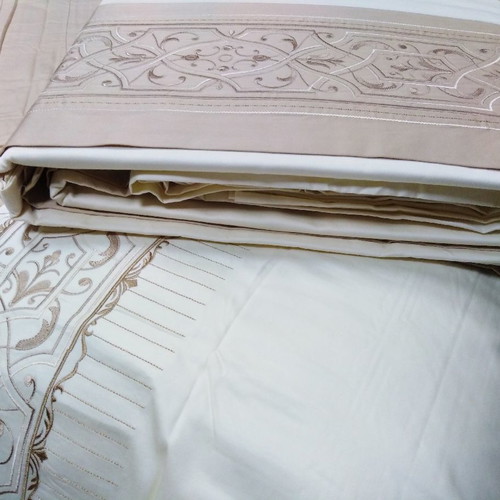 Palamaiki luxury super king bed sheet set new, 300 thread count, embroidered