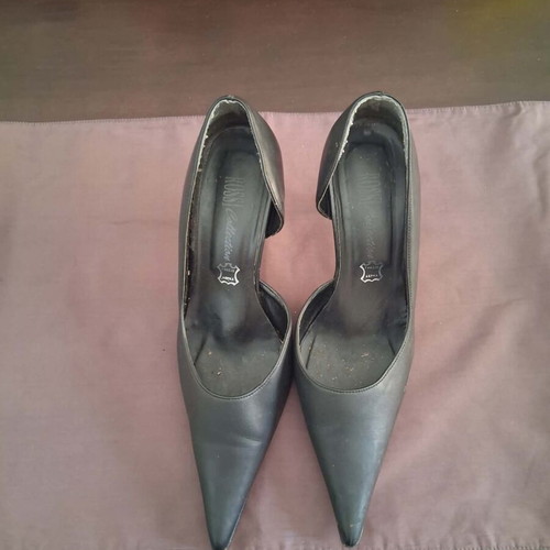 Leather heels size 40 like new, grey