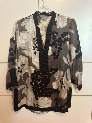 Zara Woman Luxury Silk Blend Floral Tunic Blouse like new