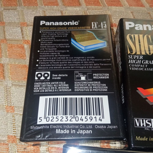 Panasonic SHG Hi-Fi EC-45 VHSC pack of 3 new
