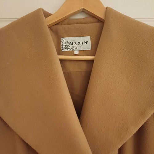 Maxin beige warm maxi coat used, large size, double buttons