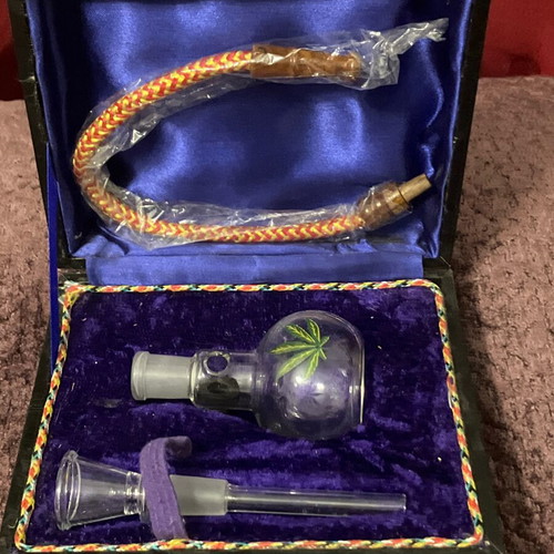 Vintage smoking set used with small glass hookah