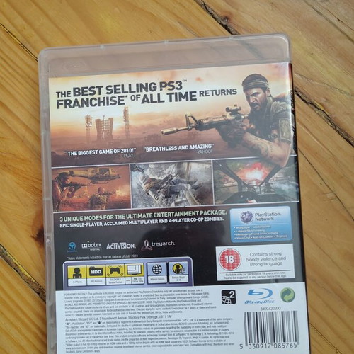 Call of Duty Black Ops PS3 game used, complete with manual