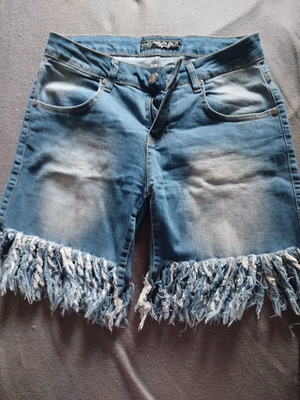 Philip Plein shorts like new, elastic, blue with fringes