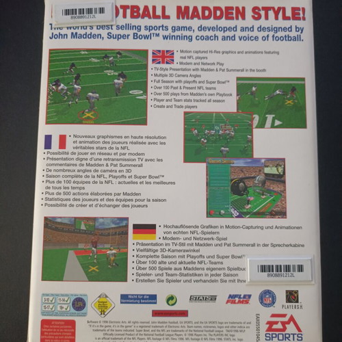 Madden NFL 97 Big Box used, PC case only