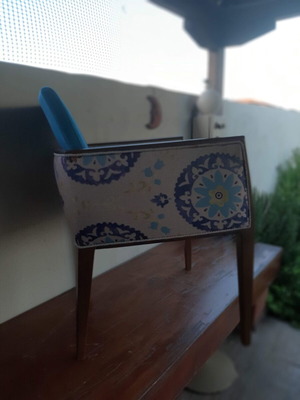 Wooden cafe armchair in three color combinations