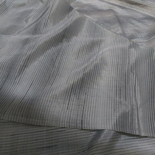Thin silk fabric striped gray-white 1.50x1.50 m new