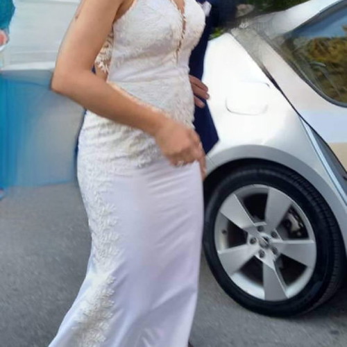 Mermaid wedding dress used, ivory, handmade, size M