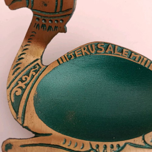 Vintage brass camel ashtray with Jerusalem inscription like new
