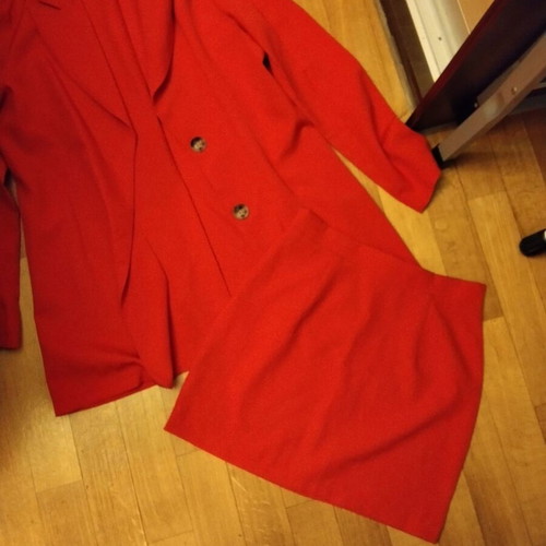 Red jacket and skirt set new, XS size