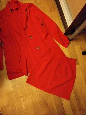 Red jacket and skirt set new, XS size