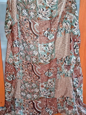 Vintage silk scarf large used, colorful