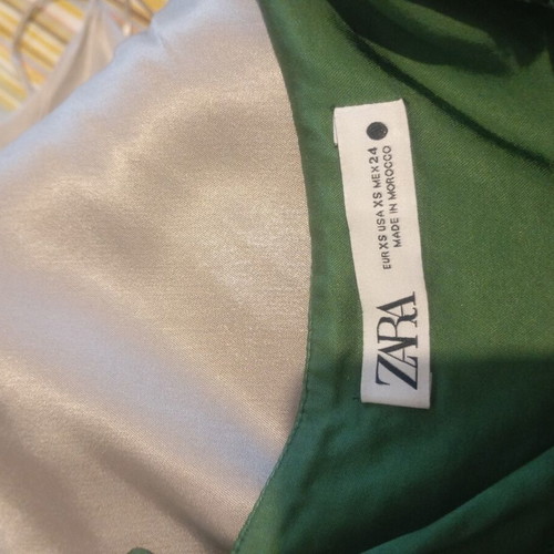Satin sleep dress Zara like new, viscose, green, XS