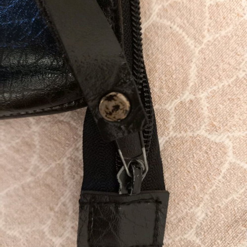 Black croco pattern wrist bag like new