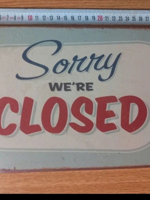Metal sign new, unused