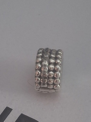 Charm clip Pandora with zircon stones like new, silver
