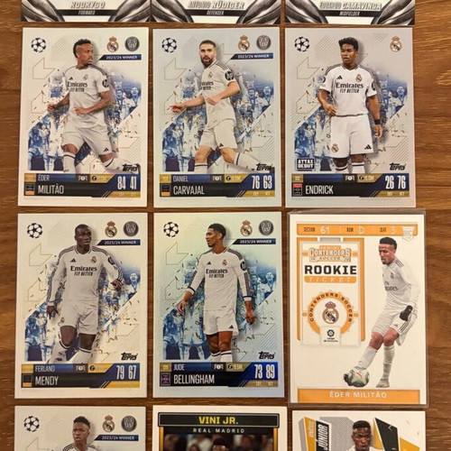 Real Madrid Panini Topps cards like new, pack of 12