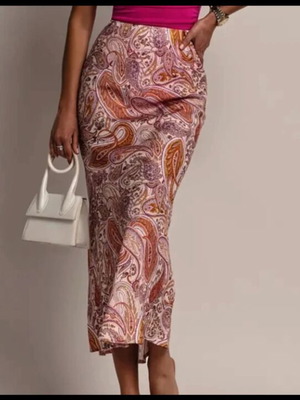 Slim long skirt, pink, size M