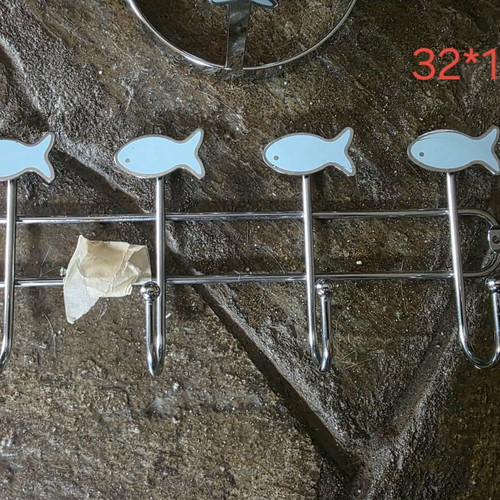 Kitchen roll holder and towel rack set inox with decorative fish like new