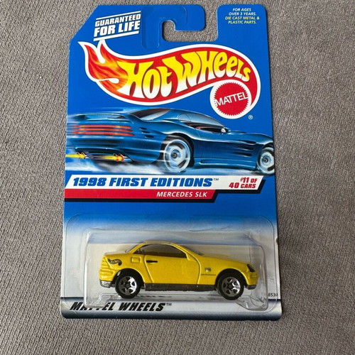 Hot Wheels Mercedes SLK yellow first edition new 1998