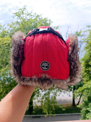 Timberland καπιτονέ σκούφος Trapper μέγεθος L κόκκινο καινούργιο