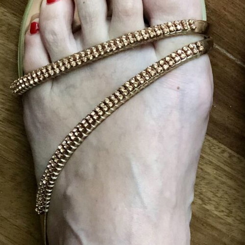 Solidea gold-bronze rhinestone strappy sandals size 39 like new